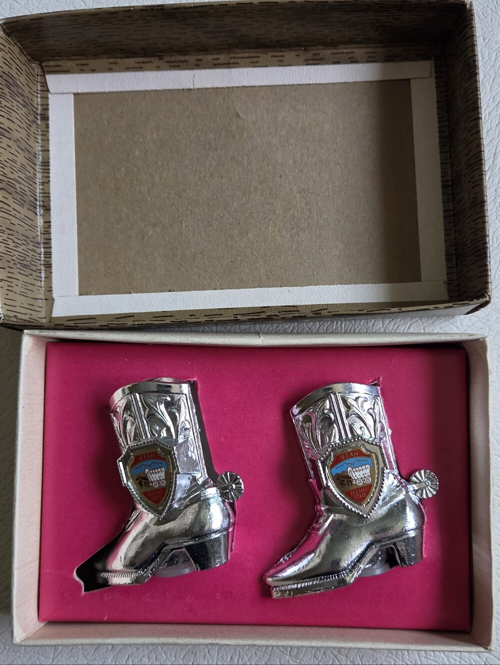 Western Boot Utah Metal Salt and Pepper Set -